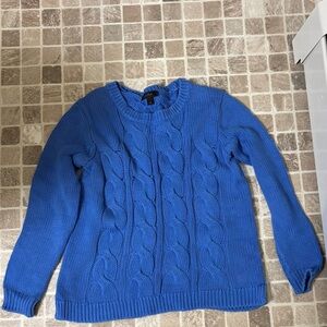 J. Crew Vibrant Blue Cable Knit Sweater